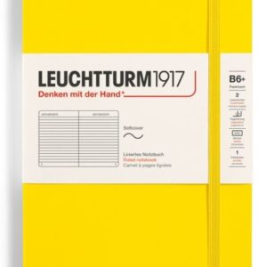 Notizbuch Paperback (B6+) Softcover 123 nummerierte Seiten, Zitrone, Liniert