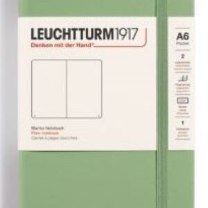 Notizbuch Pocket (A6) Hardcover 187 nummerierte Seiten, Salbei, Blanko