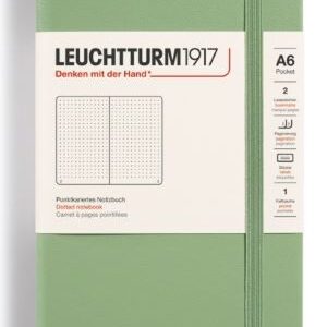 Notizbuch Pocket (A6) Hardcover 187 nummerierte Seiten, Salbei, Dotted