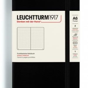 Notizbuch Pocket (A6) Hardcover 187 nummerierte Seiten, Schwarz, Dotted