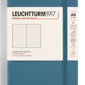 Notizbuch Pocket (A6) Hardcover 187 nummerierte Seiten,Stone Blue,Dotted
