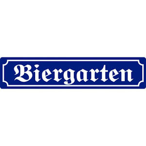 Straßenschilder Biergarten