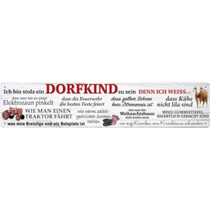 Straßenschilder Stolzes Dorfkind