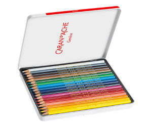 Swisscolor Farbstifte 18er Metalletui Caran d'Ache wasservermalbar Aquarell