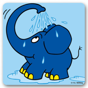 Untersetzer Sendung mit der Maus Elefant duscht