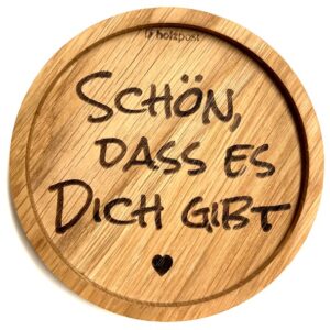 Untersetzer aus Eiche "Dich Gibt" graviert & geölt D 11,2cm