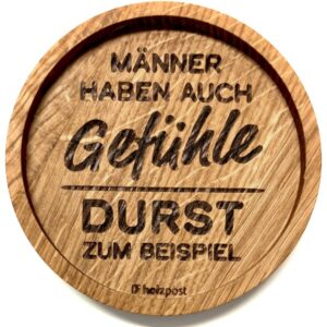 Untersetzer aus Eiche "Durst" graviert & geölt D 11,2cm