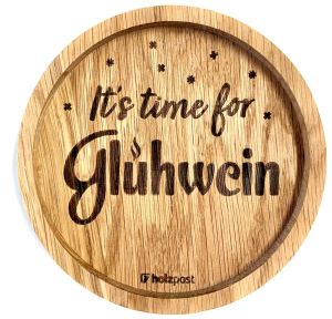 Untersetzer aus Eiche "Glühwein" graviert & geölt D 11,2cm