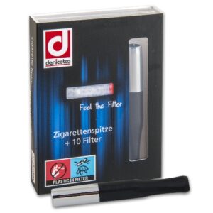 Zigarettenspitzen Deni Standard Goldton mit 10 Zigarettenfilter