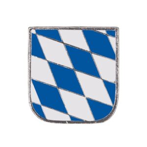 Pin 15mm Bayern schlicht handbemalt, Farbe altsilber