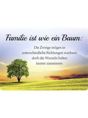 Blechpostkarte Familie ist wie ein Baum