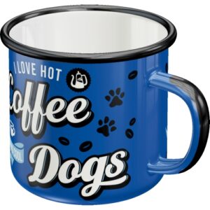 Emaille-Becher PfotenSchild Hot Coffee & Cool Dogs