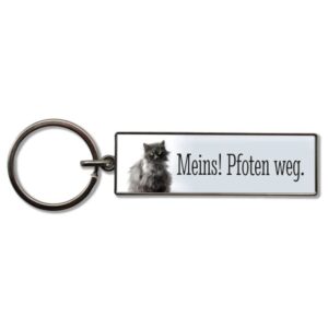 Schlüsselanhänger Meins! Pfoten weg. Katze