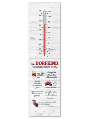 Thermometer Dorfkind + Schlüsselhalter
